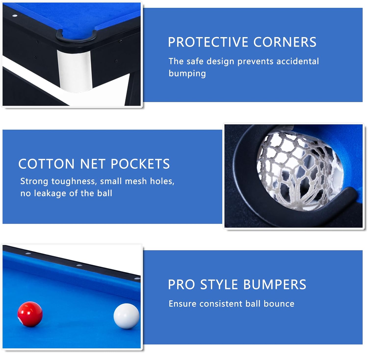 RAYKEEP 6ft Billiard Table, Portable Pool Table Set, Heavy-Duty Game Table with Cues, Balls, Triangle, Chalks and Brush for Adults Kids Home Game Room