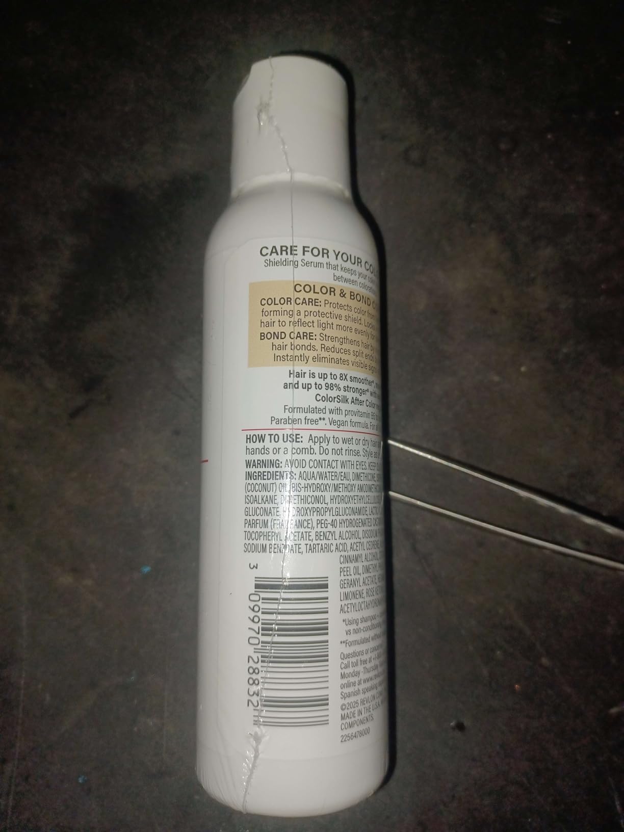 REVLON ColorSilk After Color Shielding Serum, Frizz Control & Split End Repair, Hair Stregthening Treatment, For All Hair Colors & Types, 4 fl oz