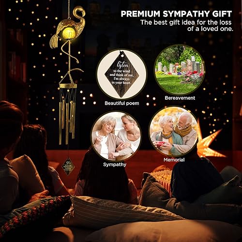 Vista 53 de Campanillas de viento de mariposa de latón, campanillas de viento de condolencias para exteriores, regalos para mamá, decoración de campanillas