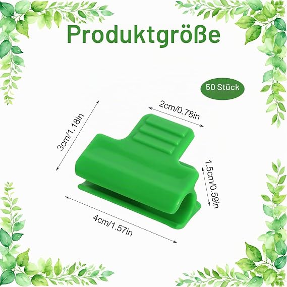 Pack of 50 Greenhouse Clips Greenhouse Clips Green Garden Plants Clips Greenhouse Film Clips Plant Clips Green for Row Cover Net Greenhouses Shed (11 mm)