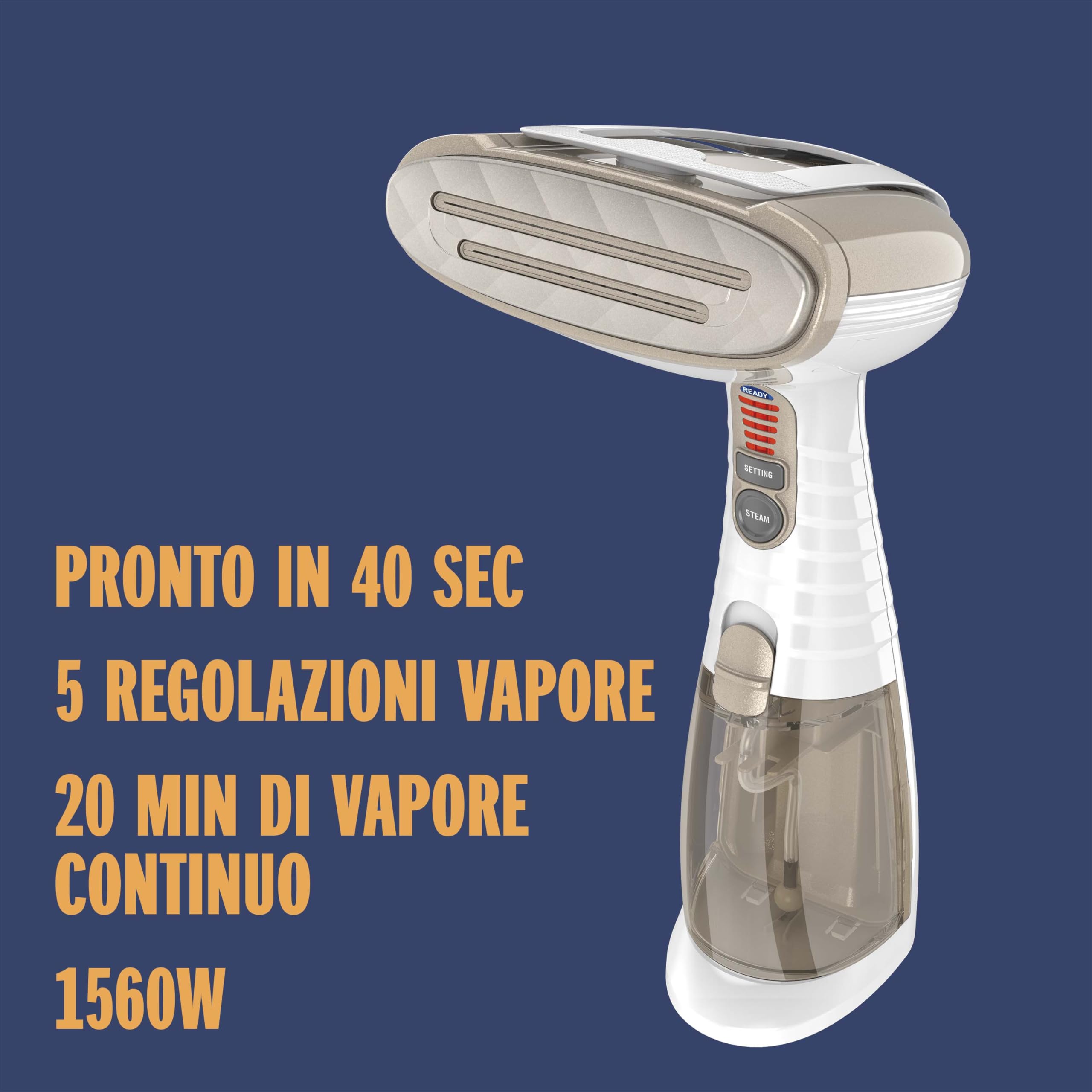 Conair GS59XE Stiratore verticale Turbo, steamer verticale, vapore 25g/min, serbatoio 230ml, 5 impostazioni, cavo 2.5m