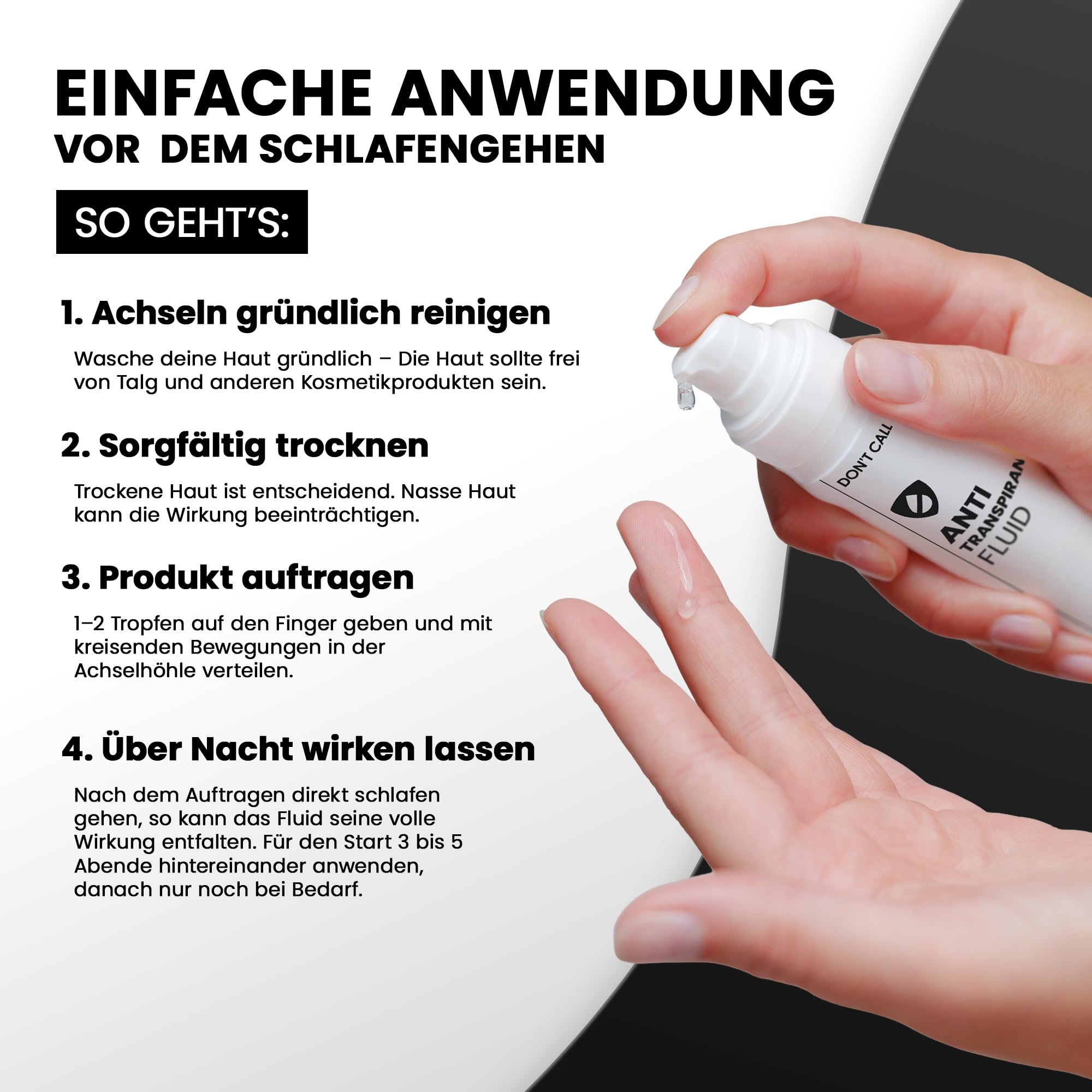 DON'T CALL IT DEO Antitranspirant Fluid 50 ml gegen starkes Schwitzen unter den Achseln – 5-Tage-Schutz gegen Schweiß und Geruch – für Damen und Herren – 1er Pack
