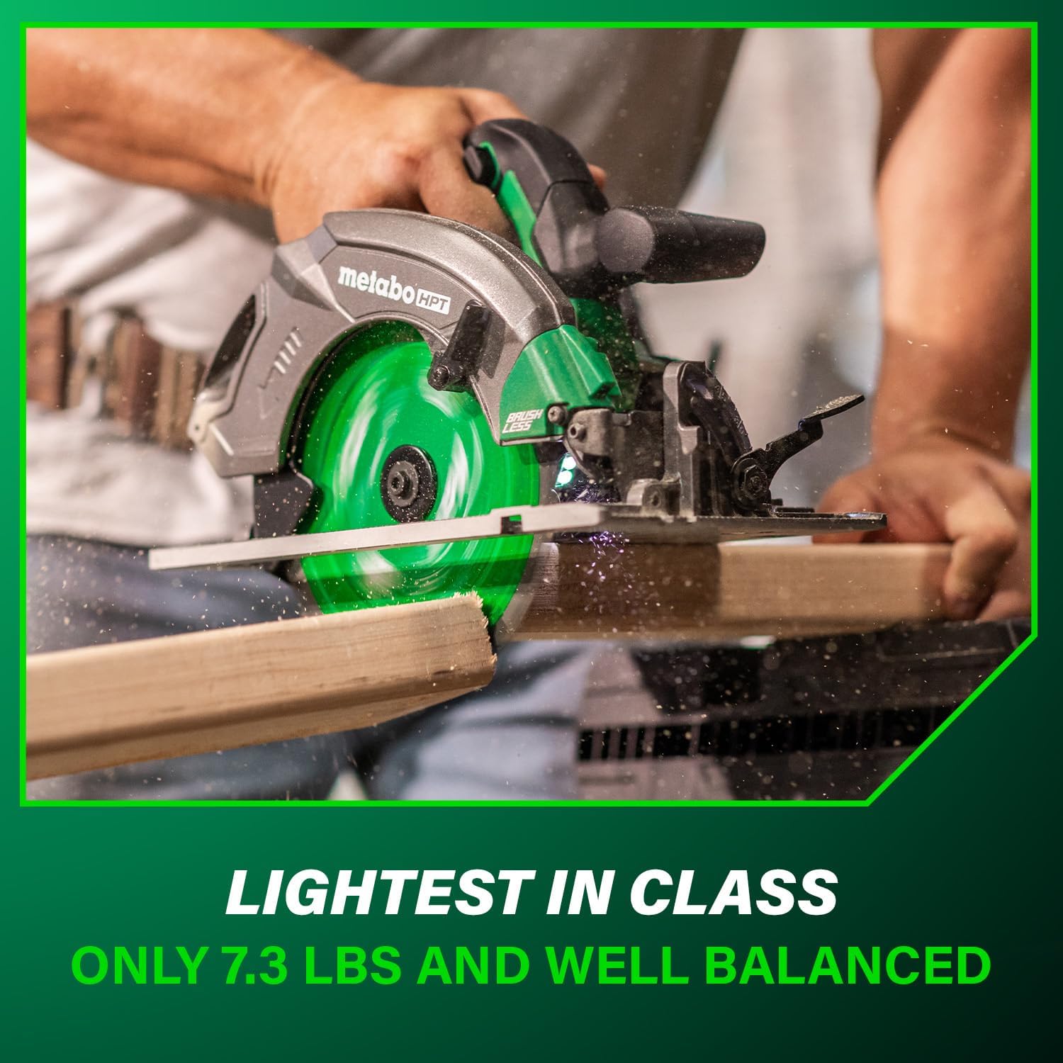 Metabo HPT 18V MultiVolt 7-1/4 Inch Cordless Circular Saw, High Torque, Lightweight Design, Up to 200 2x4 Cuts/Charge, Accepts 18V and 36V MultiVolt Metabo HPT Batteries, Tool Body Only, C1807DAQ4