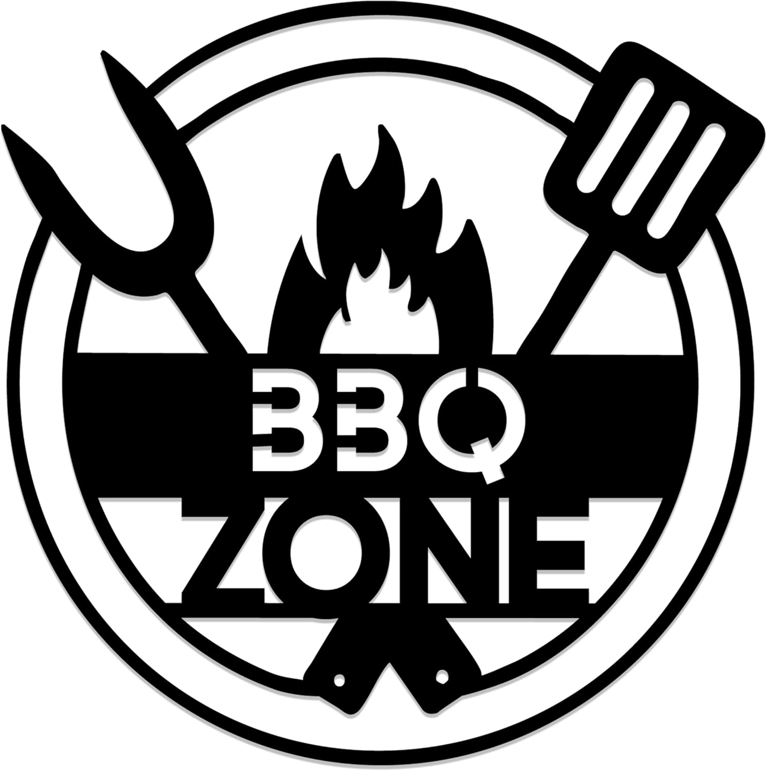BBQ Zone Metal Wall Sign, Kitchen Wall Art Decor, Barbeque Sign, Garden BBQ Wall Hanging, Farmhouse Decorations, Wall Decor for Porch, Patio and Deck, Barbecue Sign, BBQ Gift for Dad, Grandpa, Husband