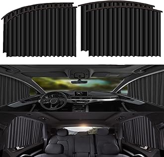 Car Curtain Slat Folding Window Sunshade Magnetic Car Side Window Sun Shade Slider for Merce-(des)-Be-[nz] A|B|C|CLA|CLS|E|GL Class|AMG A35|GLA35|A45|E53|E63|GT(Black)