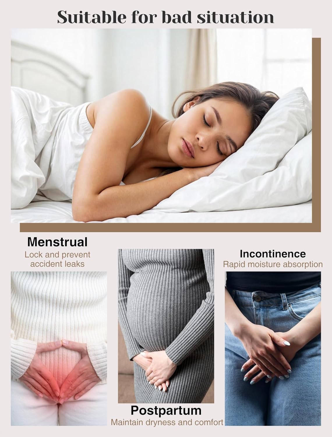 Washable Leakproof Period Underwear - Reusable Incontinence Panties for Postpartum, Heavy Menstrual Flow & Bladder Leaks - Image 6