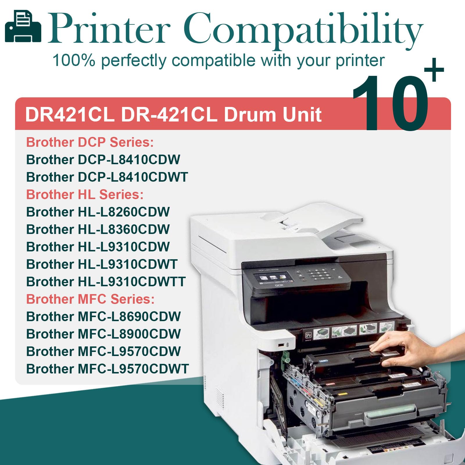DR421CL Compatible pour Tambour Brother DR-421CL DR421 CL pour Imprimante Brother DCP-L8410CDW HL-L8260CDW HL-L8360CDW HL-8260CDW HL-L9310CDW MFC-L8690CDW MFC-L8900CDW MFC-L9570CDW