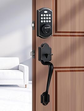 ELAMOR M19 Front Door Lock Set, Keyless Entry Deadbolt with Handle, Auto Lock, 50 User Codes, 2 Keys, Electronic Keypad, Waterproof Security Handle Set, Easy-to-Install, Oil Rubbed Bronze
