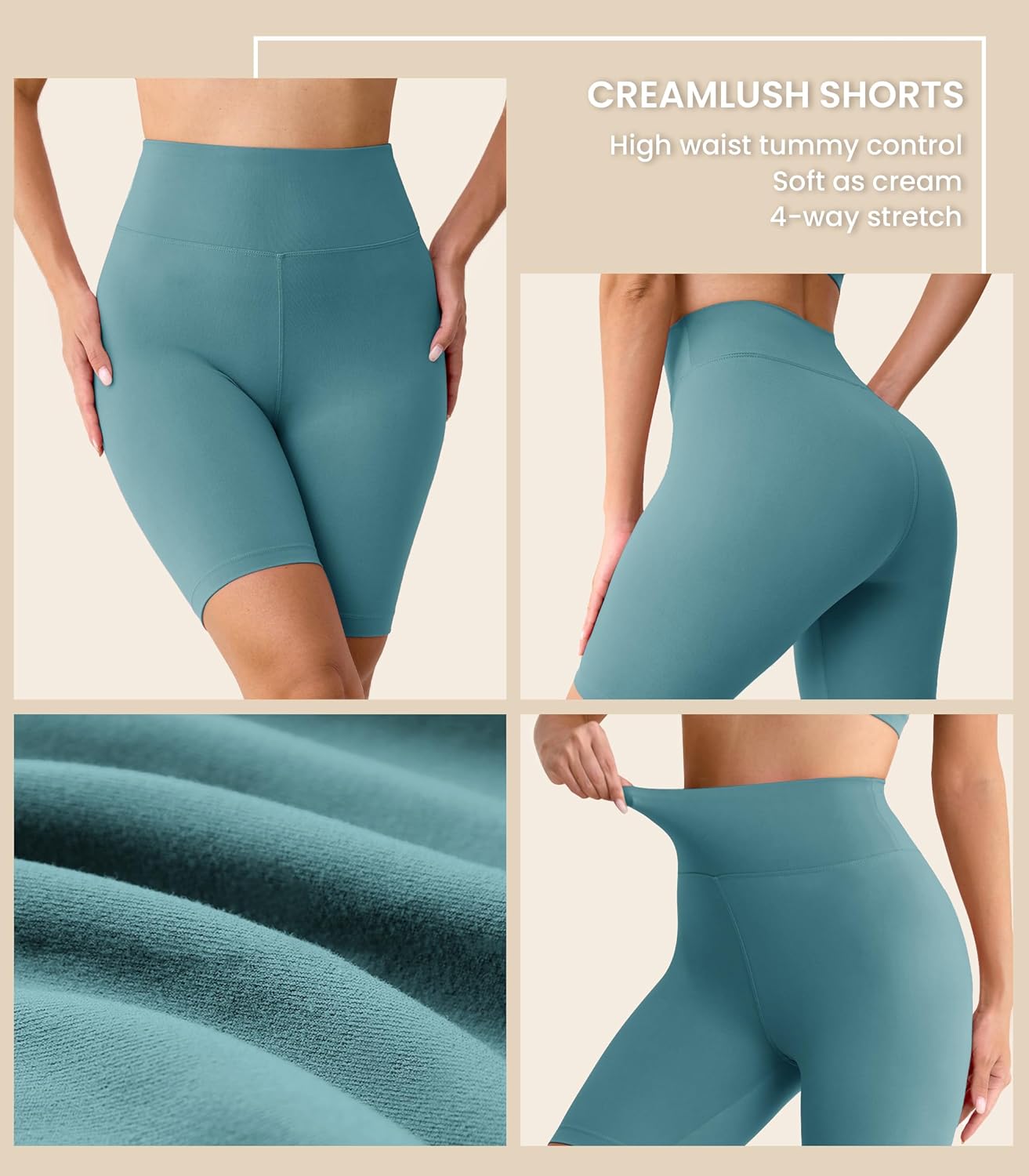 VALANDY Creamlush 4 Pack Biker Shorts Women-8" High Waisted Stretchy Soft Yoga Lounge Shorts - Image 4