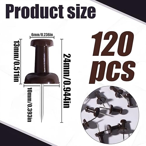 Miniatura 8 de VAPKER 120 tachuelas de pulgar amarillo sólido de tamaño más grande, cabeza de plástico con punta de acero para tablón de anuncios