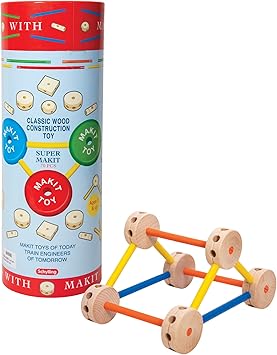Schylling MKT Super Makit Classic Wood Construction Toy, 3+ years, 70-Pieces (1 EA)