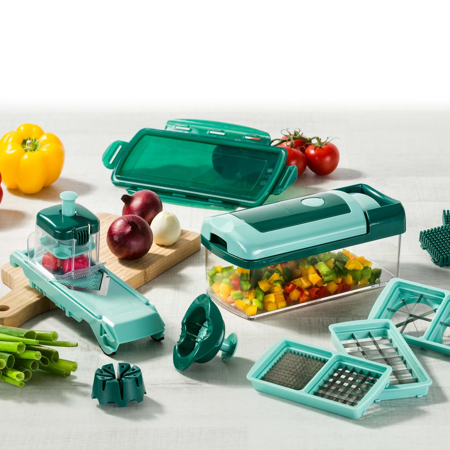 Genius Nicer Dicer Fusion Julietti inkl. Gratis Reib-Einsätze und Nicer Twist (Set 34-TLG.)