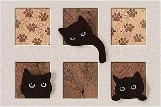 ジアン 玄关地垫 猫 73.5×44cm 室内 室外 防滑 可洗 黑猫 可爱