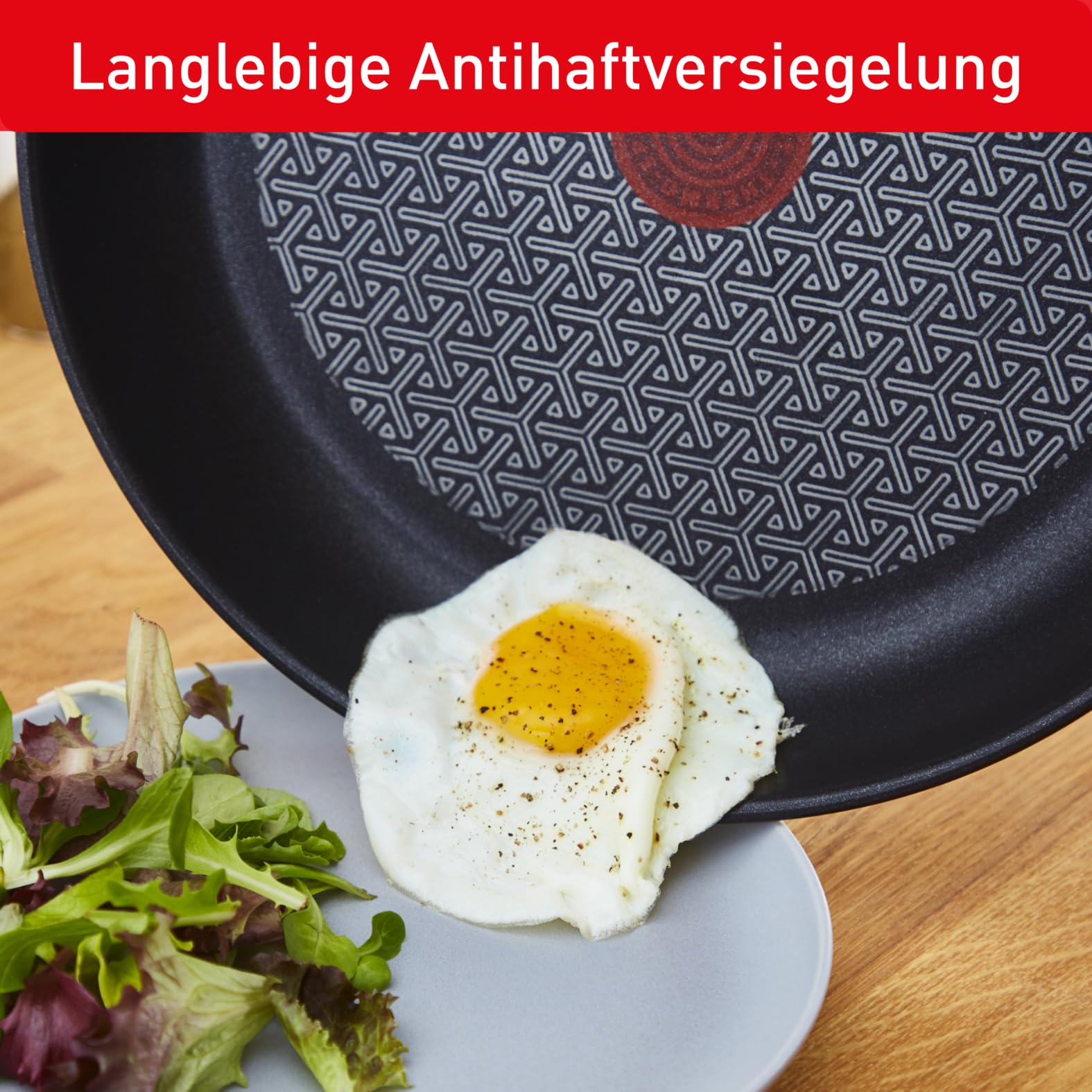 Tefal Duetto 3-teiliges Pfannenset 20,24 und 28 cm, Bratpfannen mit Thermo-Signal bei idealer Bra... Ansicht 3