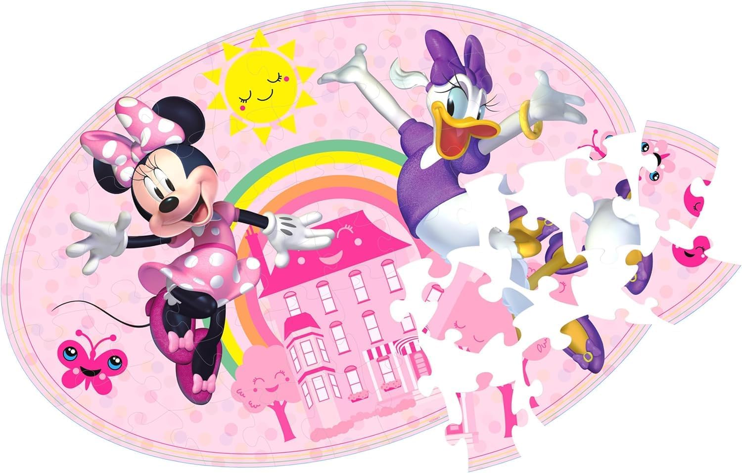 Minnie Mouse Floor Puzzle for Kids Set - Bundle with 46 Piece Disney Floor Puzzle, Stickers, More | Minnie Mouse Jigsaw Puzzles for Kids Ages 4-8
