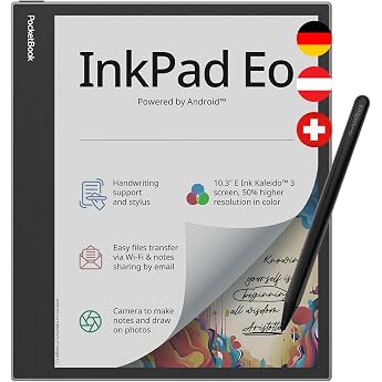 Pocketbook E-Book Reader 'InkPad Eo' 64 GB Memory 26.12 cm 10.3 Inch E-Ink Kaleido 3 Colour Touch Screen SMARTlight Backlight Wi-Fi Bluetooth Speaker Mist Grey