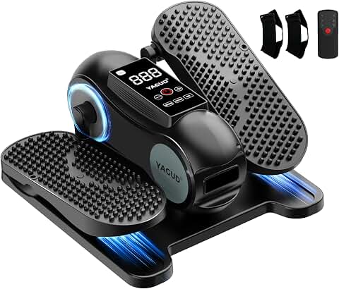Yagud Under Desk Elliptical Machine, Elliptical Leg Exerciser as Seen on TV | Portable Quiet Electric Seated Pedal, 12 Adjustable Speed, Manual & Auto Mode, Remote Control, Gift for Senior Women & Men