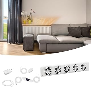 Heizkörper Ventilator mit 5 Verbesserten Lüfter, Ultra-leiser Heizkörperventilatoren, Intelligenter Luft Boost Heizkörper Ventilator, Spart Energie und Erhöht die Heizeffizienz