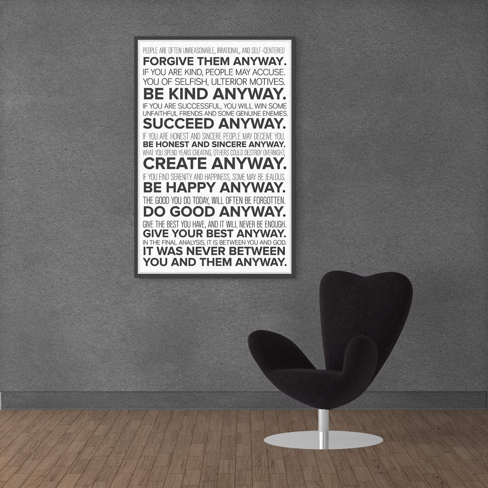 Inephos Mother Teresa Do It Anyway Quote Poster Art Inspirational