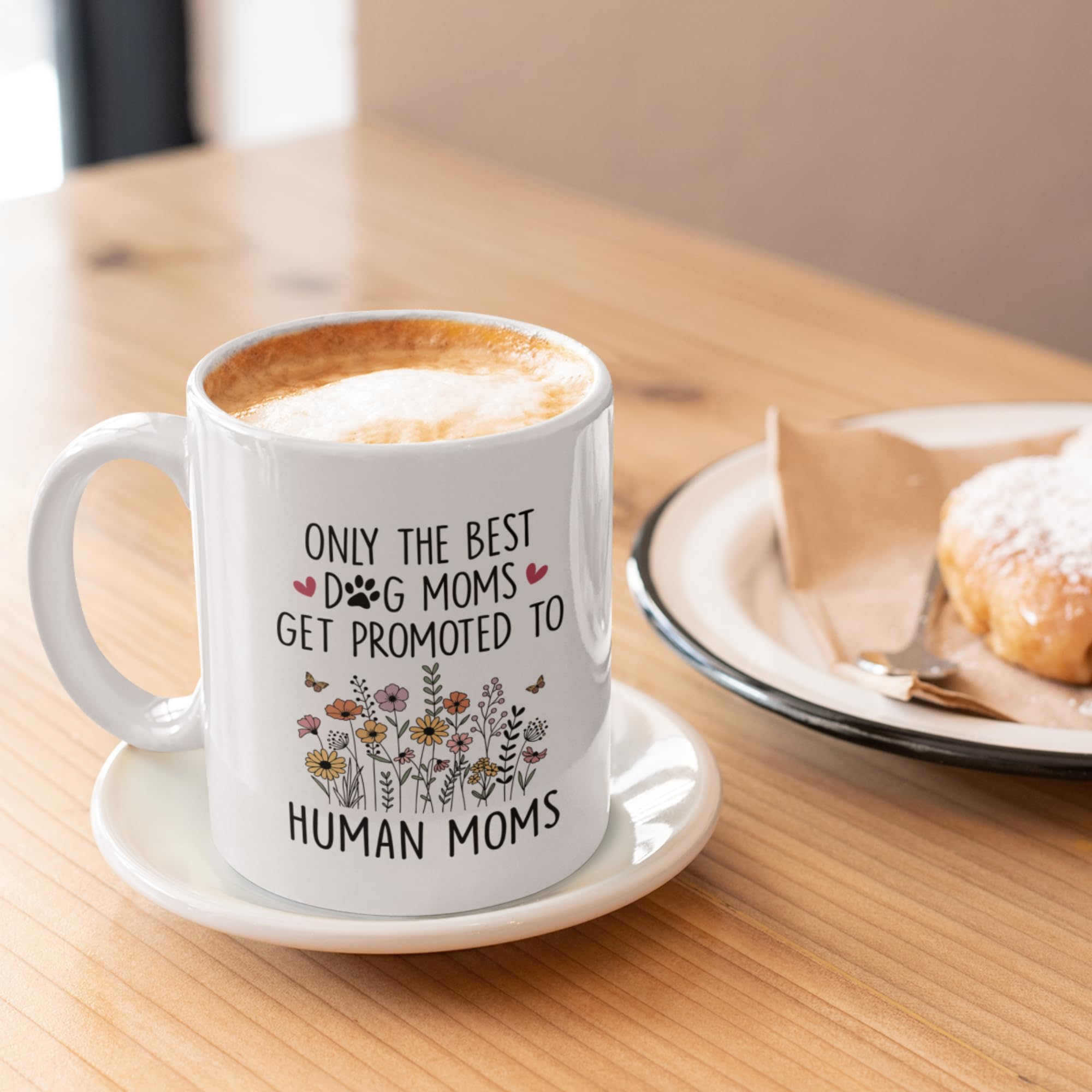 Mom To Be Gift, New Pregnancy Gifts For Expecting Mommy, Only The Best Dog Moms Get Promoted To Mug, Mama To Be gifts For Birthday Day, Mothers Day, Christmas
