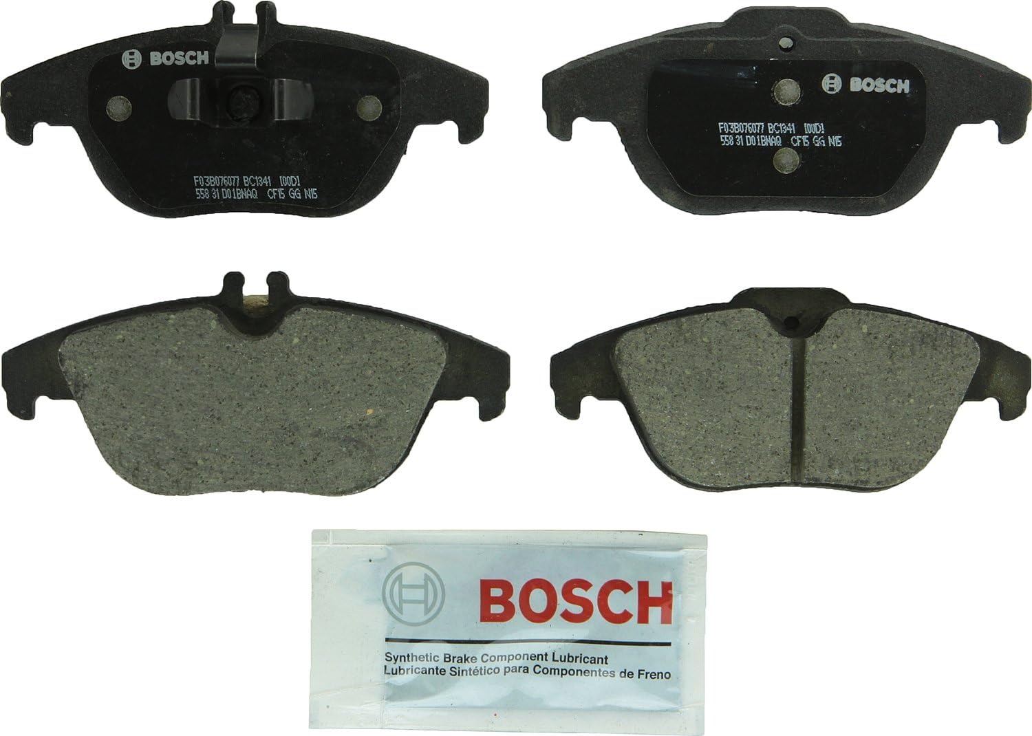 BOSCH BC1341 QuietCast Premium Ceramic Disc Brake Pad Set - Compatible with Select Mercedes-Benz C230, C250, C300, C350, E350, E400, E550, GLK250, GLK300, GLK350; REAR
