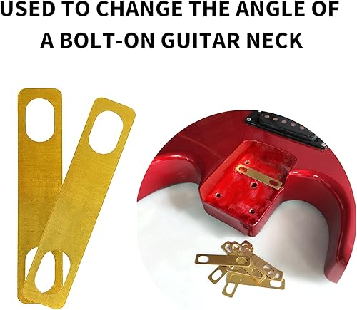 Miniatura 3 de 8 cuñas de cuello de guitarra SAPHUE 4 piezas de 0.008 in, 2 piezas de 0.020 in y 2 piezas de 0.039 in de grosor de latón para reparación de cuello