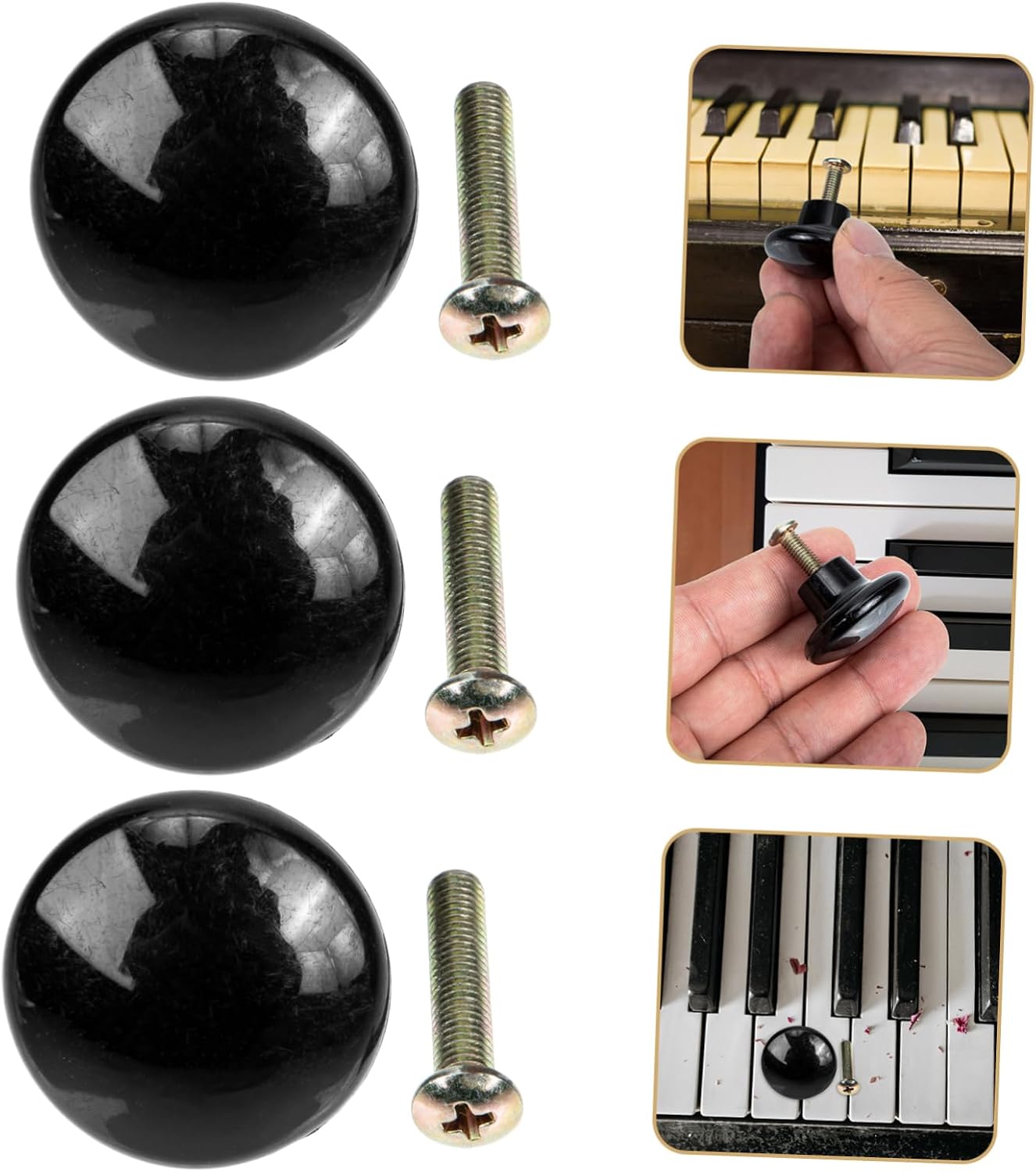 Practical Piano Handles Replacement Grips 3 Sets for Musicians Black image 4