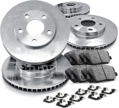 R1 Concepts Front and Rear Brake Kit Fits 2020-2022 Mini Cooper| Ceramic Pads, Blank Rotors| Hardware, Sensor Wire| 12.1" Front & 11.0" Rear