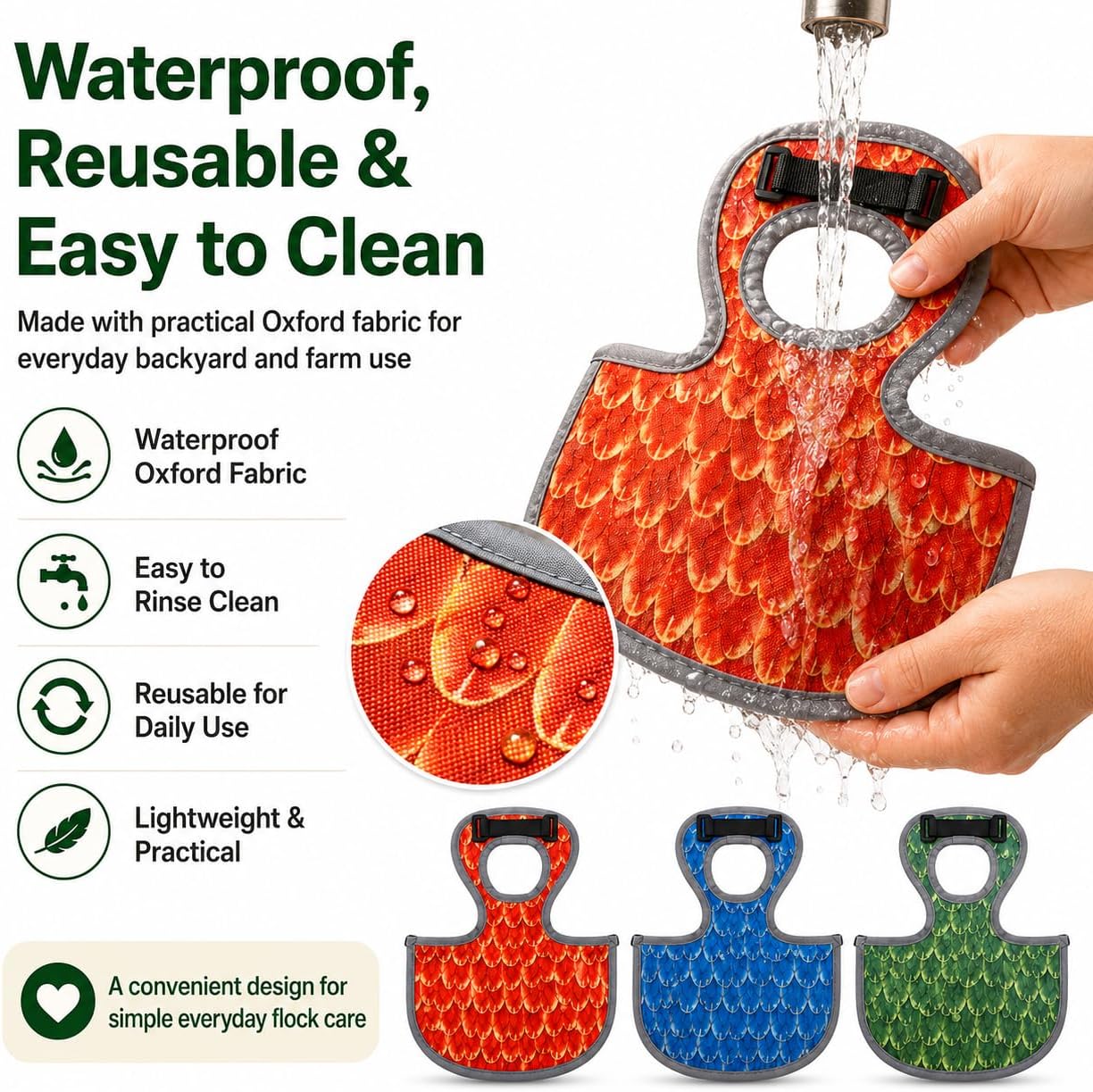 6 Pcs Chicken Saddle for Hens with Hats, Adjustable Hen Aprons | 3 protective hen saddles with adjustable straps plus 3 soft knitted hats for everyday feather coverage and farm fun