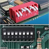 Vista 4 de uxcell 20 unids negro DIP interruptor 1 2 3 4 posiciones 0.100 in echada para circuito placas de pan PCB