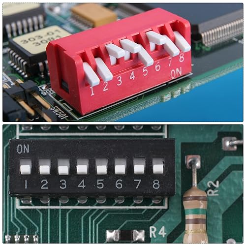 Miniatura 4 de uxcell 20 unids negro DIP interruptor 1 2 3 4 posiciones 0.100 in echada para circuito placas de pan PCB