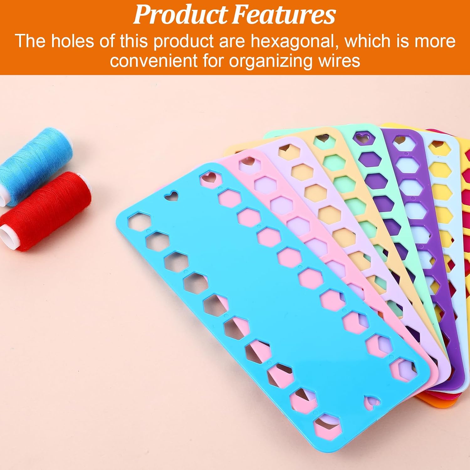 10 PCS Embroidery Floss Organizer, 10 Color Plastic Needlepoint Thread Organizer with 20 Holes and Labels for Cross Stitch Thread, DIY Sewing Storage