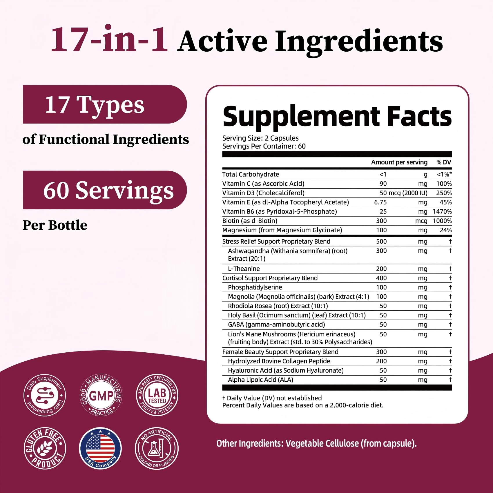 Migcopat 17-in-1 Cortisol Supplement for Women with Collagen Peptides — Amazon image 8