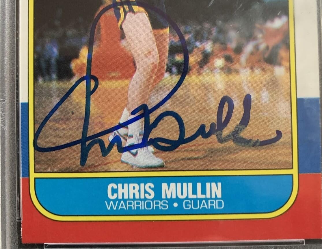 Chris Mullin HOF Warriors Signed 1986 Fleer #77 Autographed Basketball Card PSA