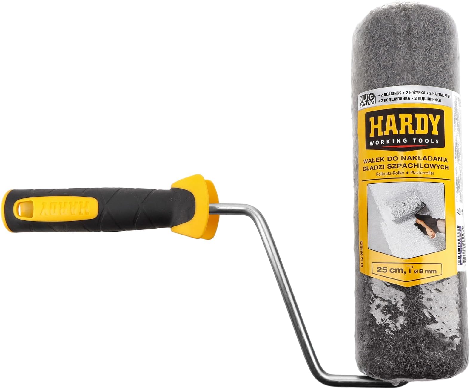 HARDY WORKING TOOLS Roller for Putty 25 cm with Handle – Roller Putty Roller Cleaning Roller – Special Roller for Putty – for Applying Putty and Rolling Plaster
