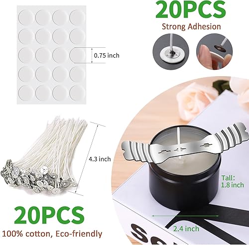 Miniatura 5 de Suministros para la fabricación de velas kit de velas de cera de soja que incluye olla para verter velas de 25 libras cera de soja de 124 onzas para