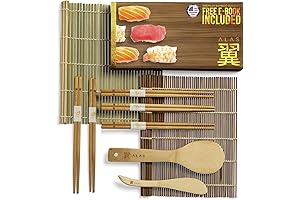Alas Sushi Making Kit: The Beginner's Guide to Sushi Rolling with Bamboo Mat
