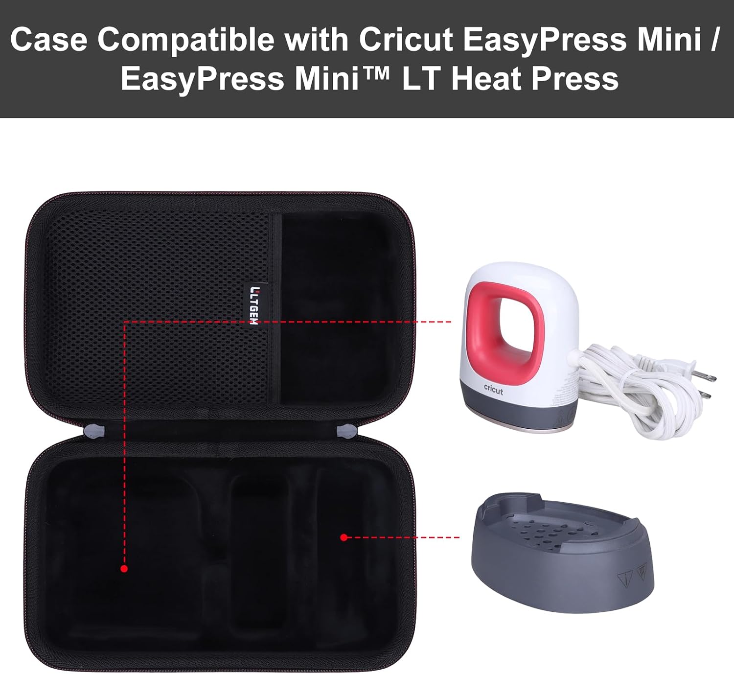 Case Compatible with Cricut EasyPress Mini/Mini™ LT Heat Press, Black image 5