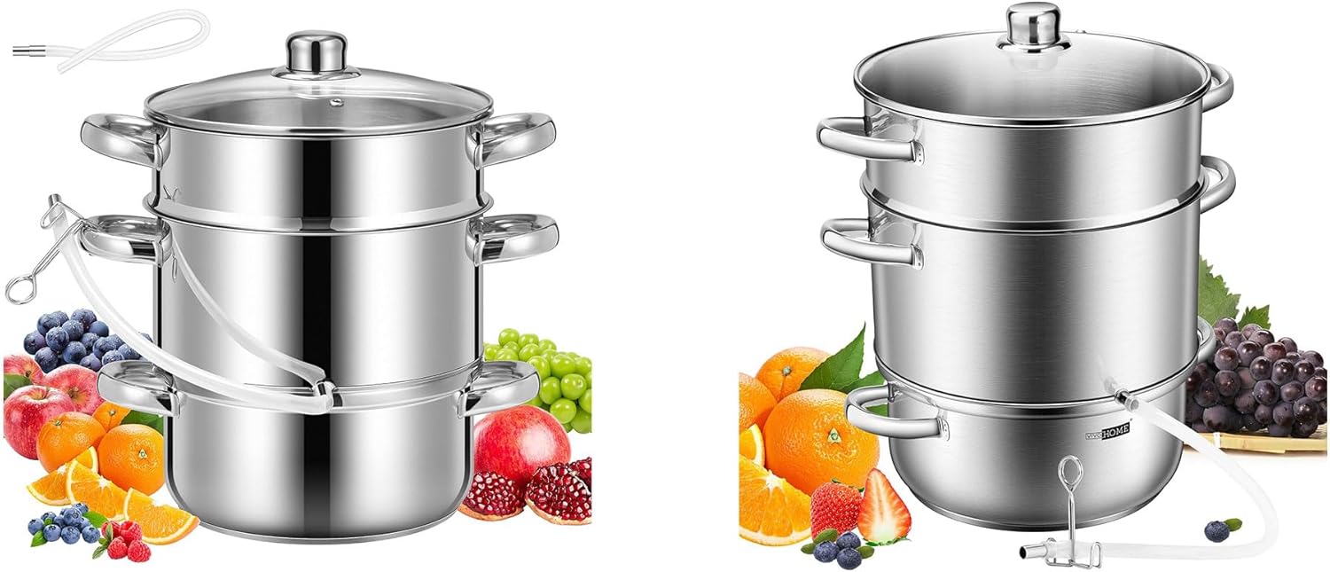 VIVOHOME Stainless Steel Juice Steamer Extractor Fruit Vegetables Juicer Steamer Pot 5 Qt & 8.5 Qt