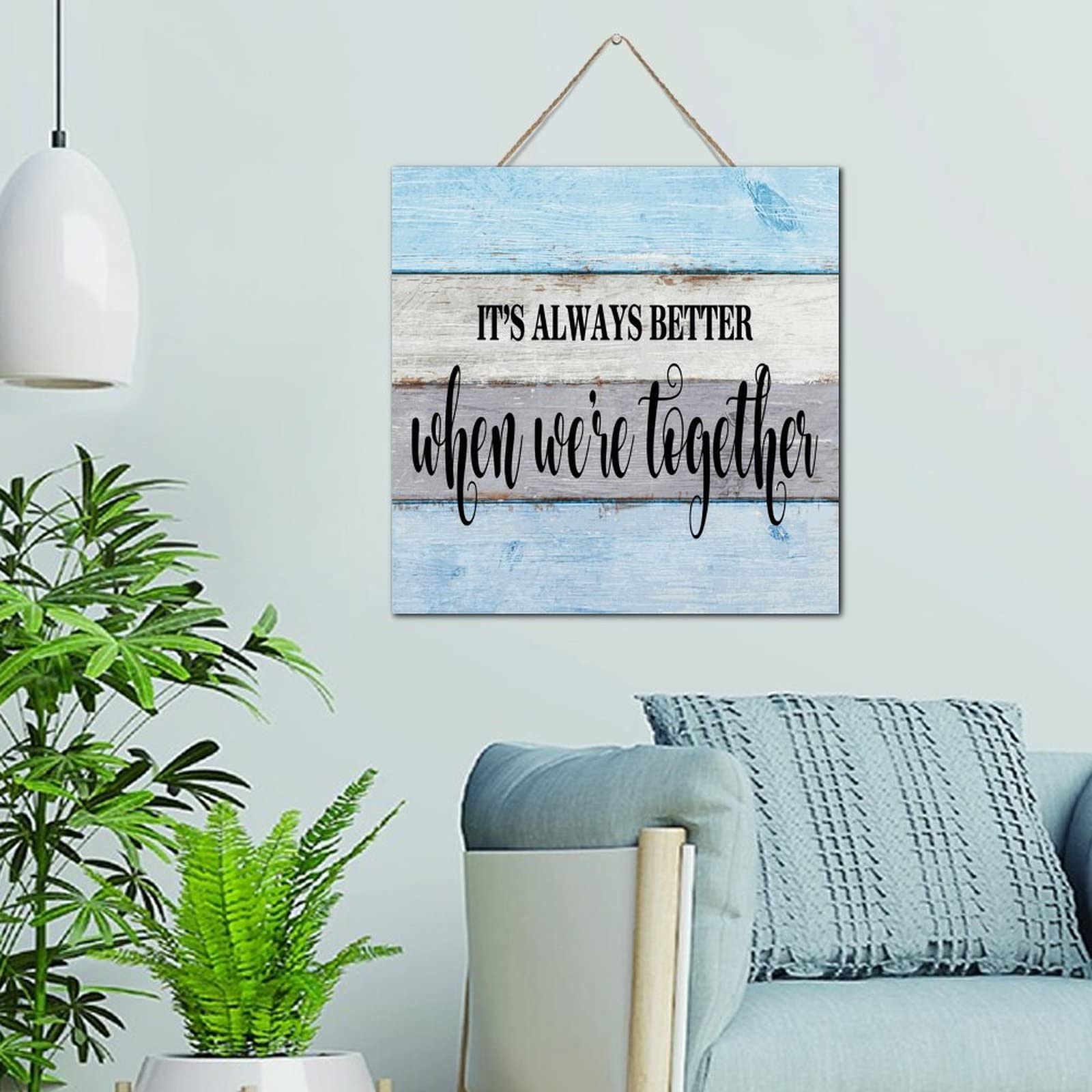 Plaque décorative en bois Together célébrant l'amour de la maison