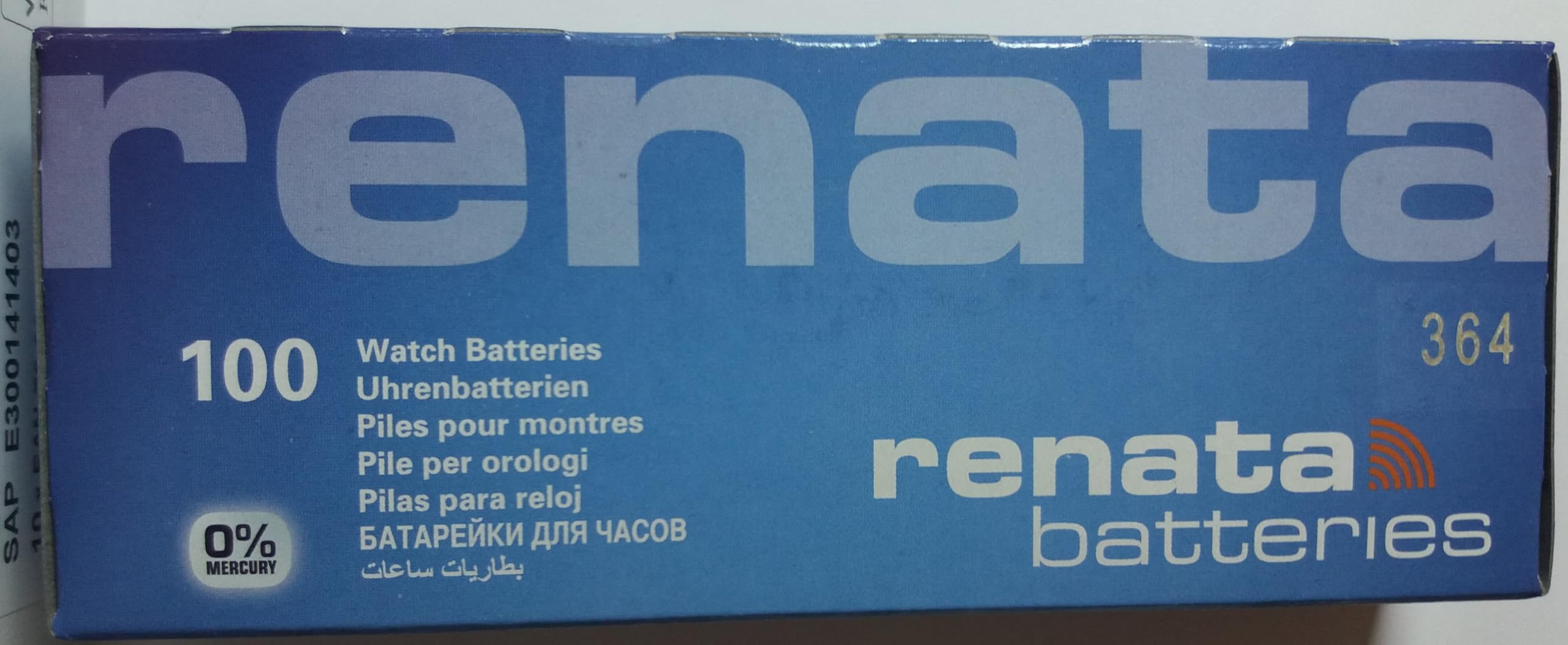 100 pilas óxido de plata renata 364 SR621SW 1.55 V botón Swiss Made