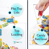 Vista 6 de Candy Dispenser - Bulk Acrylic Storage Holder with Two Lids for Countertop or Wall Mount - Store Chocolate, Treats, Sweets, and Snacks (1)