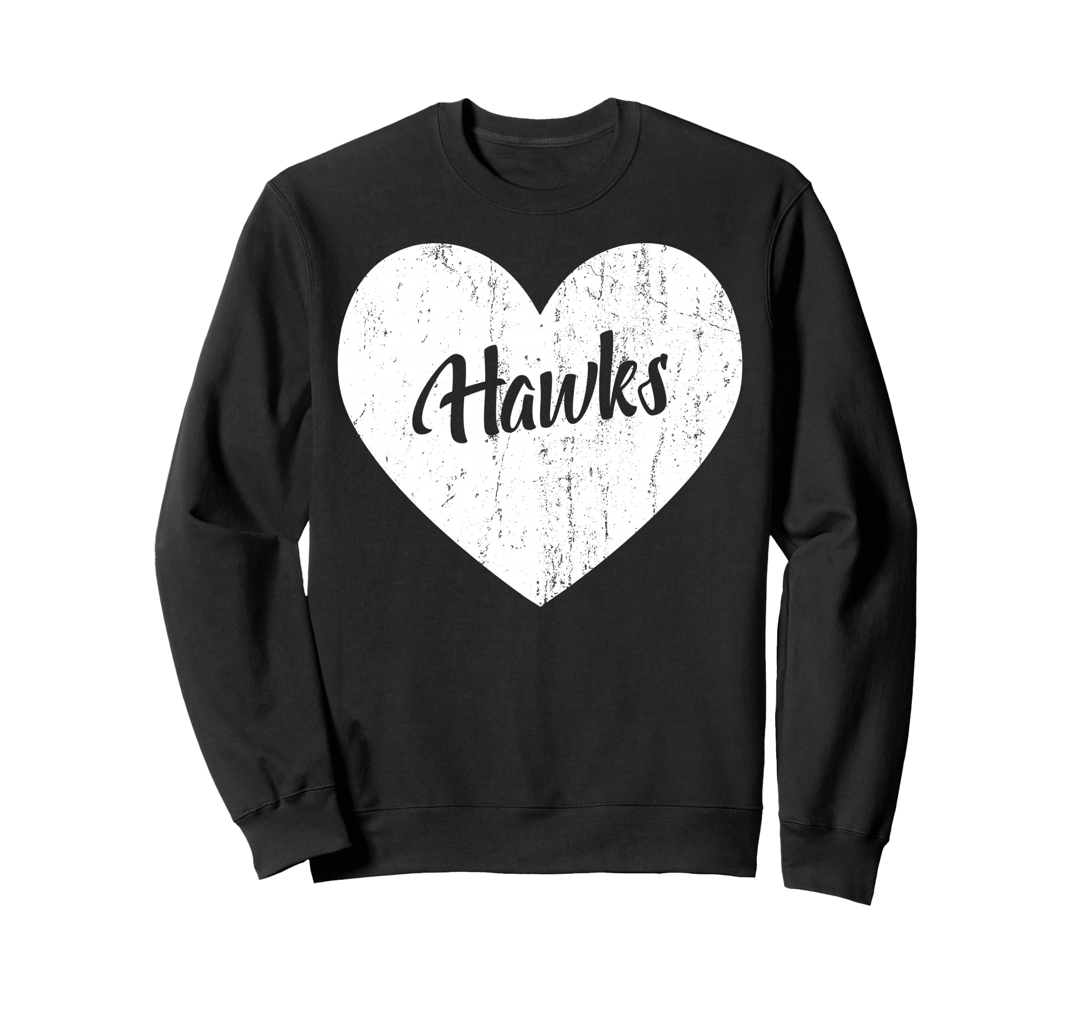 Hawks School Sports Fan Team Spirit Mascot Heart Gift Sweatshirt