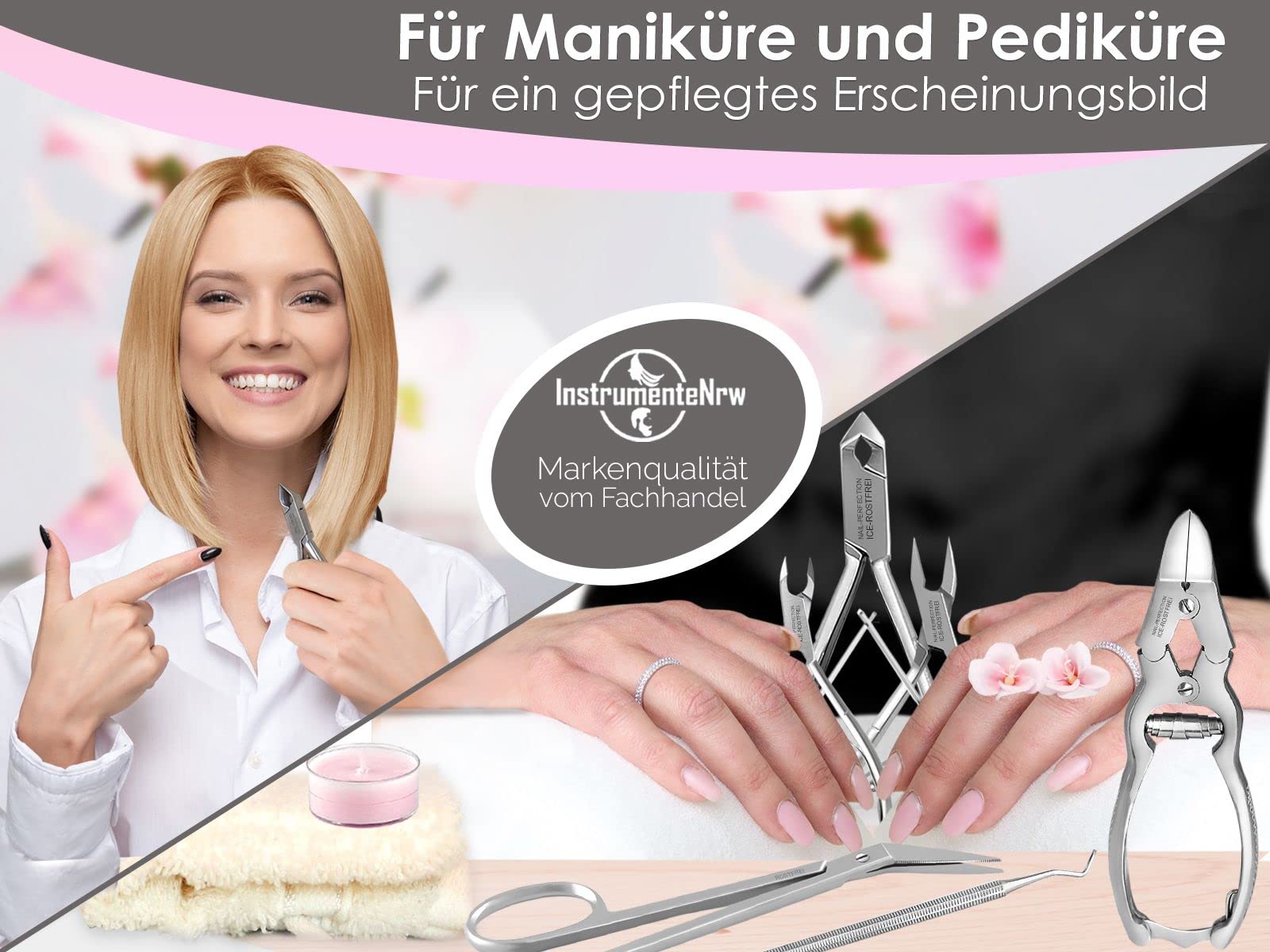 Pediküre Fußpflege-Set 6-teiliges Fußpflegeinstrumente-Set aus Edelstahl.