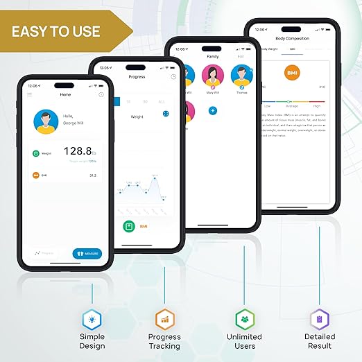 Báscula de Baño Inteligente INEVIFIT Bluetooth Precisión Premium miniatura 3