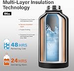 DYSANKY 2L Insulated Water Bottle 64 oz - Multiple Insulation Vacuum Sealed - Portable Sports Half Gallon Metal Water Jug for Outdoor Adventure, Gym, and Daily Use - Leak Proof & Non-BPA 2 Liter