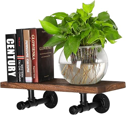 Miniatura 4 de Soportes de estante de tubo industrial de 34 pulgadas, soportes de estantería de hierro negro para colgar soportes de tubería personalizados para