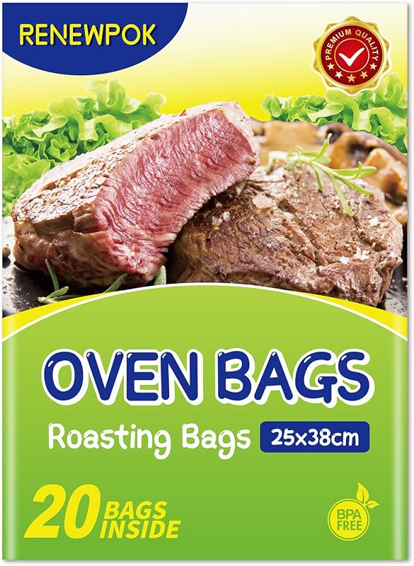 Bolsas para asar en horno con ataduras para asar pollo, carne y pescado Bolsas para cocinar multiusos (20 unidades, 11 x 15 pulgadas)