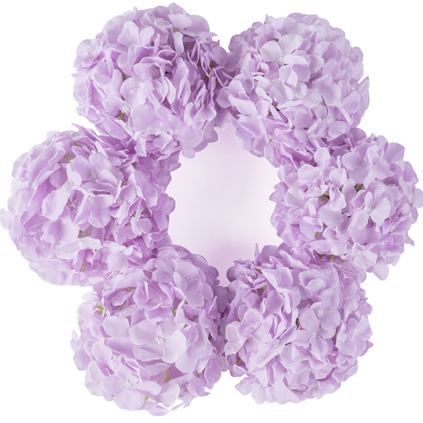 DuHouse 8.7" Silk Hydrangea Flower Heads with Stems Fake Hydrangeas Flowers for DIY Wedding Centerpiece Home Decor,Pack of 6(Lilac)
