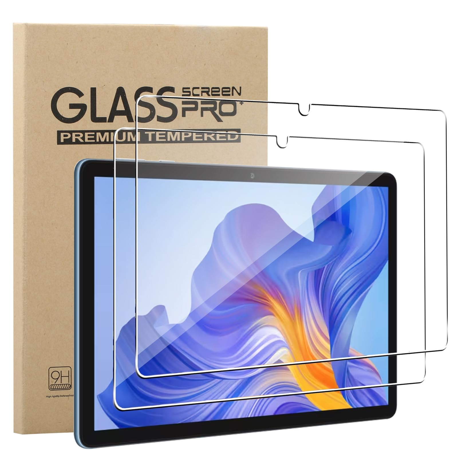 KZIOACSH Screen Protector for HONOR Pad X8/HONOR Pad X8 Lite 10.1 inch, 2 Pieces HD Tempered Glass Screen Protector Cover High Hardness Anti-Scratch Anti-fingerprint Protective Film